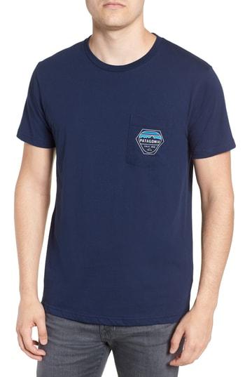 Men's Patagonia Fitz Roy Hex Pocket T-shirt - Blue