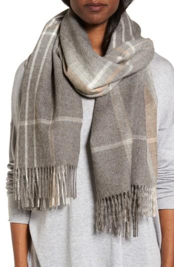 Women's Eileen Fisher Plaid Alpaca Scarf