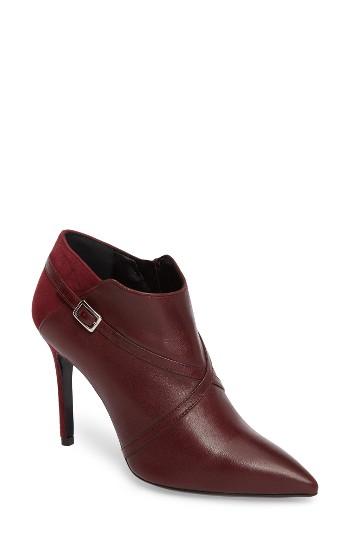 Women's Charles David Laura Cross Strap Bootie Eu - Burgundy