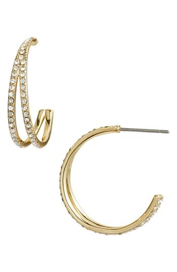 Women's Nordstrom Pave Crystal Hoop Earrings