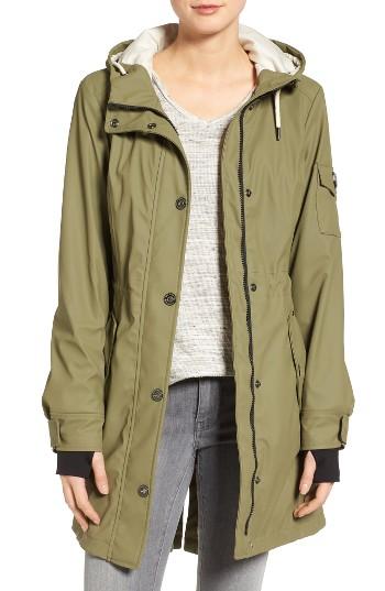 Women's 1 Madison Contrast Cuff Fishtail Anorak - Green