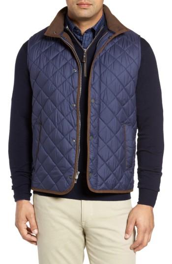 Men's Peter Millar Essex Quilted Vest, Size - Blue