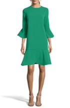 Women's Eci Ruffle Bell Sleeve Shift Dress - Green