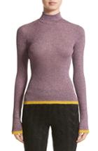 Women's Missoni Metallic Knit Turtleneck Us / 38 It - Purple