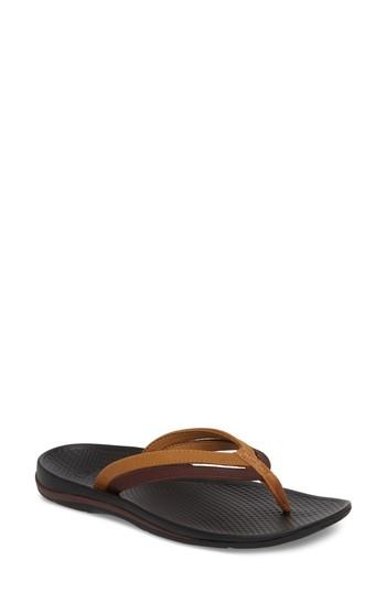 Women's Superfeet Rose Flip Flop M - Brown