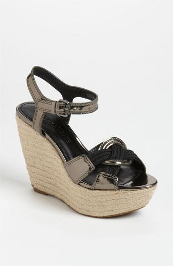 Vera Wang Footwear 'tamarind' Wedge Sandal (online Only) Black/ Lead