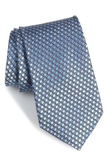 Men's Nordstrom Men's Shop Bassini Geometric Silk Tie, Size X-long - Blue