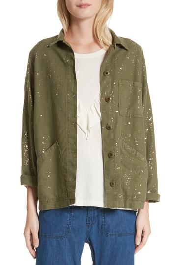 Women's The Great. The Field Metallic Speckle Jacket - Green
