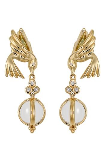 Women's Temple St Clair Crystal & Diamond Bird Drop Earrings