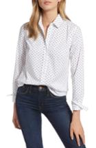 Women's 1901 Polka Dot Stretch Cotton Blend Shirt, Size - White