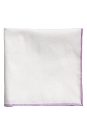 Men's 1901 Cotton Pocket Square, Size - Purple