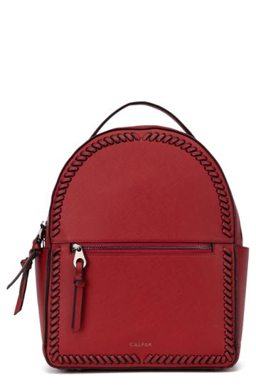 Calpak Kaya Faux Leather Round Backpack - Red
