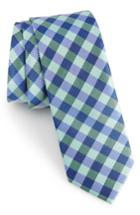 Men's 1901 Desmond Solid Cotton Skinny Tie, Size - Blue/green