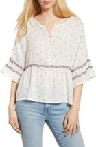 Women's Velvet By Graham & Spence Embroidered Babydoll Blouse - Ivory