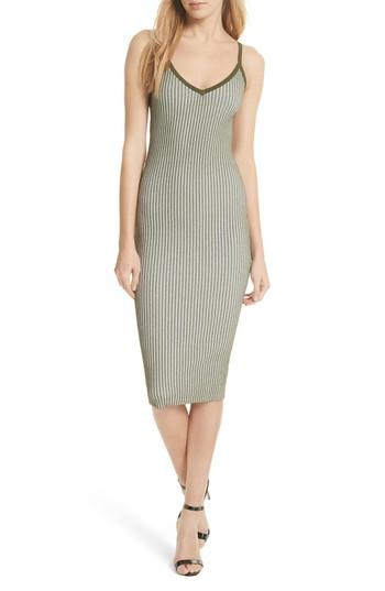 Women's Milly Plaited Ribbed Slipdress - Green