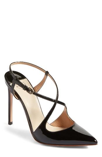 Women's Francesco Russo Criss Cross Pump .5us / 35.5eu - Black