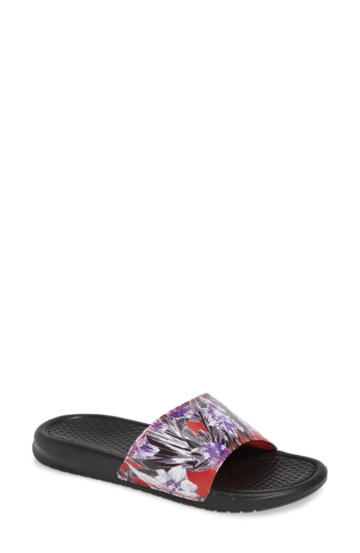 Women's Nike 'benassi - Just Do It' Print Sandal M - Orange