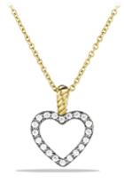 Women's David Yurman 'cable Collectibles' Heart Pendant With Diamonds On Chain