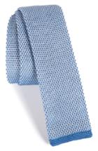 Men's Boss Solid Knit Cotton Tie, Size - Blue