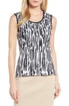 Women's Ming Wang Animal Pattern Knit Tank - Black