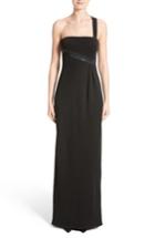 Women's Armani Collezioni Crystal Trim Matte Jersey Gown Us / 42 It - Grey