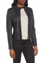Women's Boss Sammonaie Leather Jacket - Blue