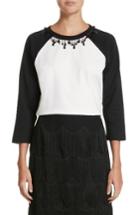 Women's Marc Jacobs Beaded Fringe Raglan Tee - Black