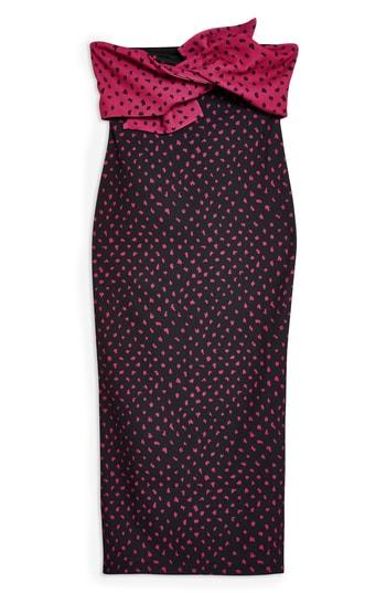 Women's Topshop Bow Twist Midi Dress Us (fits Like 0) - Pink