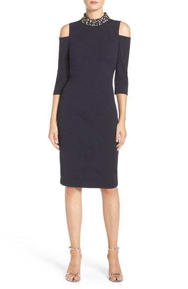 Women's Eliza J Embellished Stretch Sheath Dress