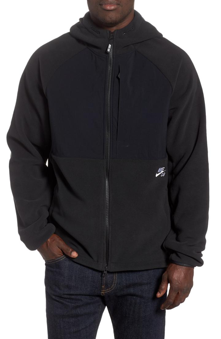 Men's Nike Sb Polartec Zip Hoodie - Black