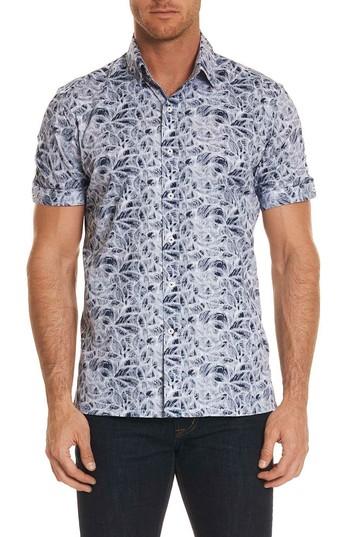 Men's Robert Graham Booker Tailored Fit Print Sport Shirt - Black