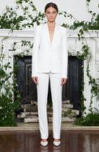 Women's Monique Lhuillier Yoko Double Weave Tuxedo Pants, Size In Store Only - White