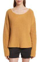Women's Nili Lotan Martindale Ribbed Cotton, Cashmere & Silk Sweater - Yellow