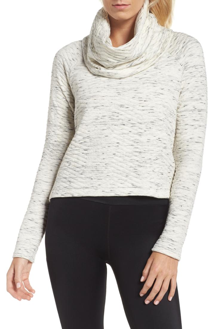 Women's Maaji Cozy Eggnog Cowl Neck Quilted Sweatshirt