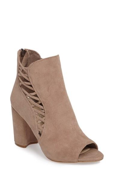 Women's Jessica Simpson Millo Open Toe Bootie M - Brown