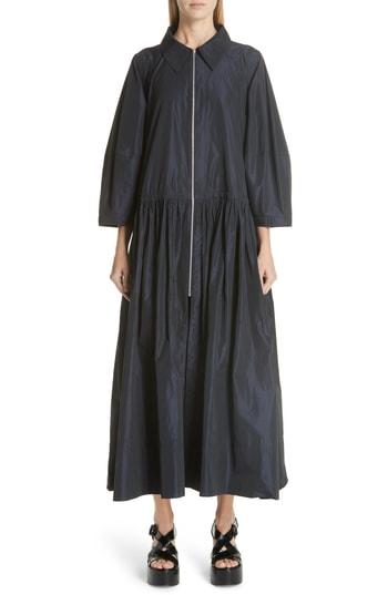 Women's Molly Goddard Max Gathered Waist Drawstring Coat - Blue