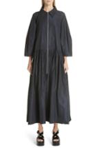 Women's Molly Goddard Max Gathered Waist Drawstring Coat - Blue