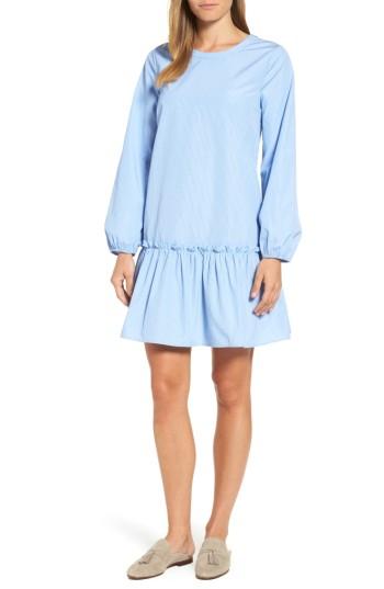 Women's Pleione Stripe Poplin Drop Waist Dress - Blue
