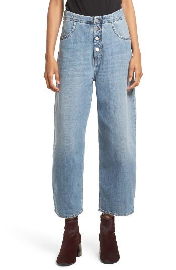 Women's Mm6 Maison Margiela Relaxed Fit Crop Jeans Us / 36 It - Blue