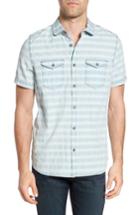 Men's Jeremiah Abbott Regular Fit Dobby Stripe Sport Shirt, Size - Blue