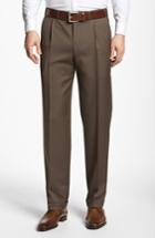 Men's Canali Pleated Trousers Eu - Brown