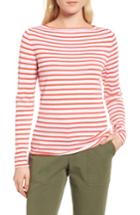 Women's Nordstrom Signature Stripe Cashmere Sweater - Orange