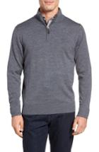 Men's Tailorbyrd Grinnell'quarter Zip Wool Sweater - Grey