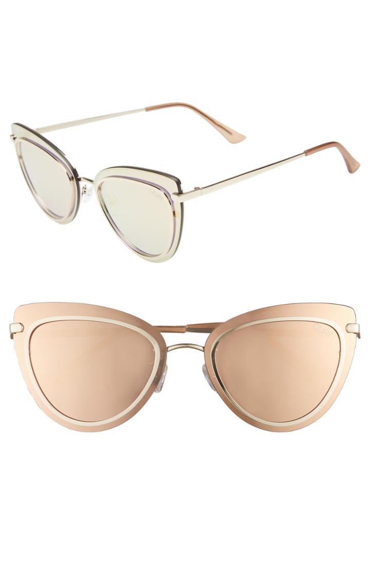 Women's Quay Australia Primrose 55mm Cat Eye Sunglasses - Gold/ Rose