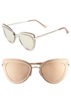 Women's Quay Australia Primrose 55mm Cat Eye Sunglasses - Gold/ Rose