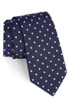 Men's Gitman Polka Dot Silk Tie, Size X-long - Blue