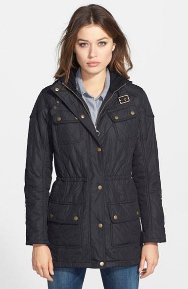 Women's Barbour 'arrow' Quilted Anorak Us / 14 Uk - Black