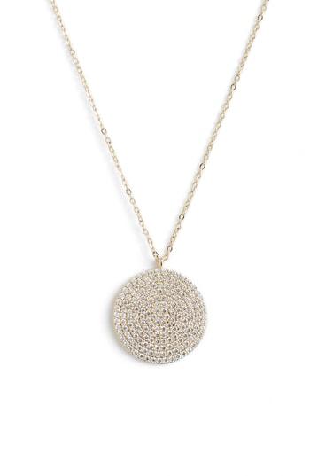 Women's Nordstrom Pave Spheres Medium Disc Pendant Necklace