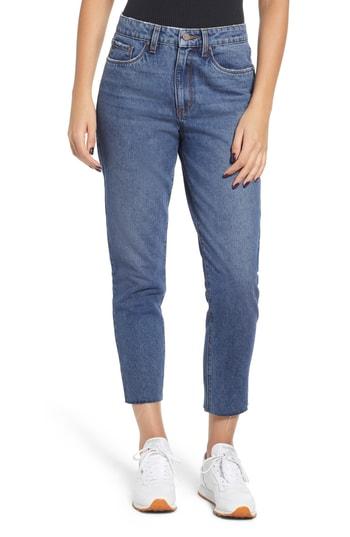 Women's Bp. High Waist Straight Leg Crop Jeans - Blue