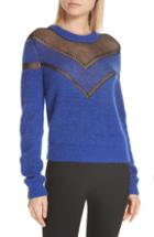 Women's Rag & Bone Sheer Chevron Sweater, Size - Blue